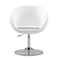 Manhattan Comfort Hopper Swivel Adjustable Height Faux Leather Chair in White and Polished Chrome AC036-WH - alternate 5